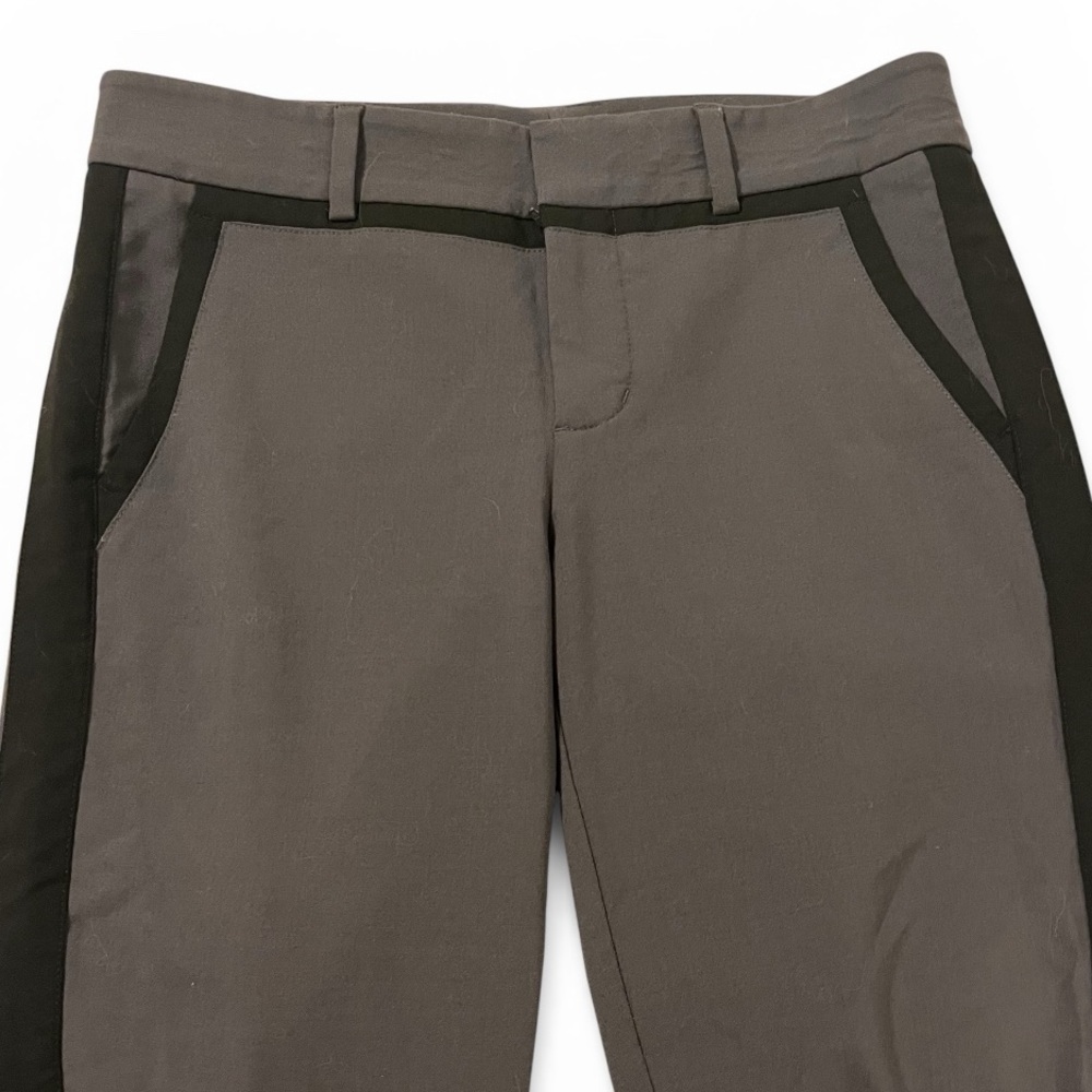 Vince Tuxedo Stripe Womens Tailored Pants Size 0 Charcoal Gray Quiet Luxury